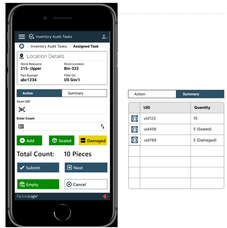 Assigned Tasks - action and summary