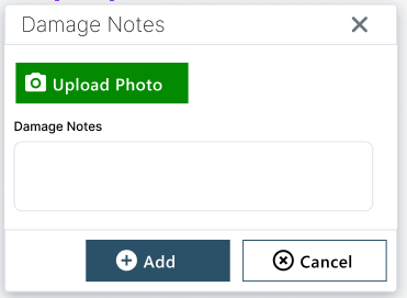 Damage Notes - Upload Photo